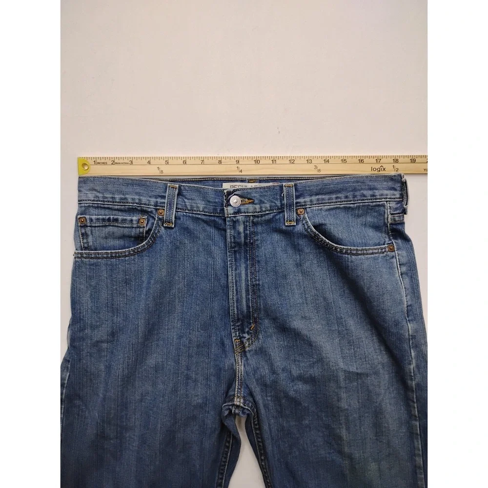 Levi's 505 Mens Regular Fit Jeans 36x29 Medium Blue Wash Denim Hemmed